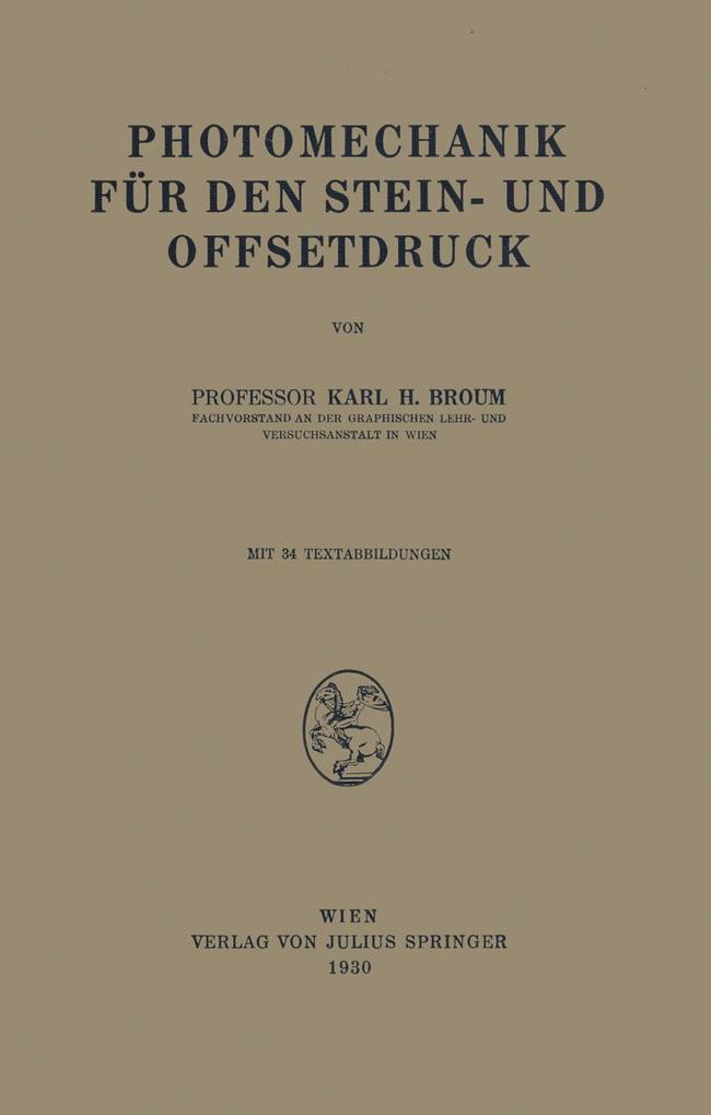 Photomechanik für den Stein- und Offsetdruck