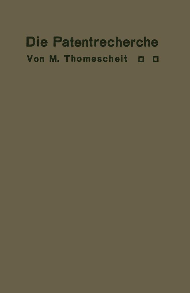 Die Patentrecherche