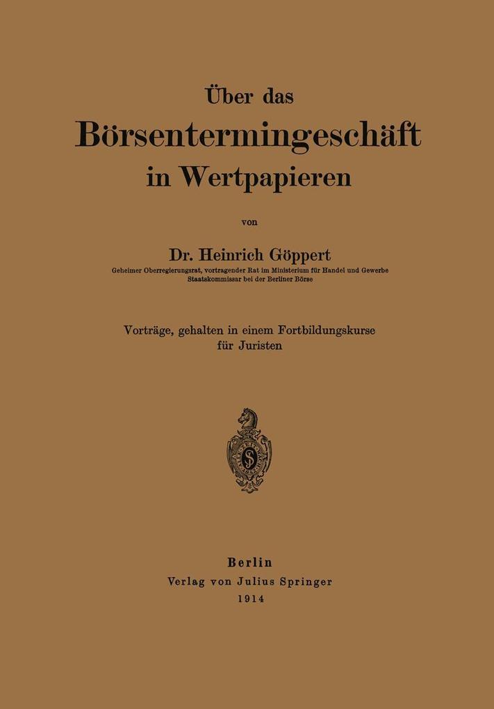 Über das Börsentermingeschäft in Wertpapieren