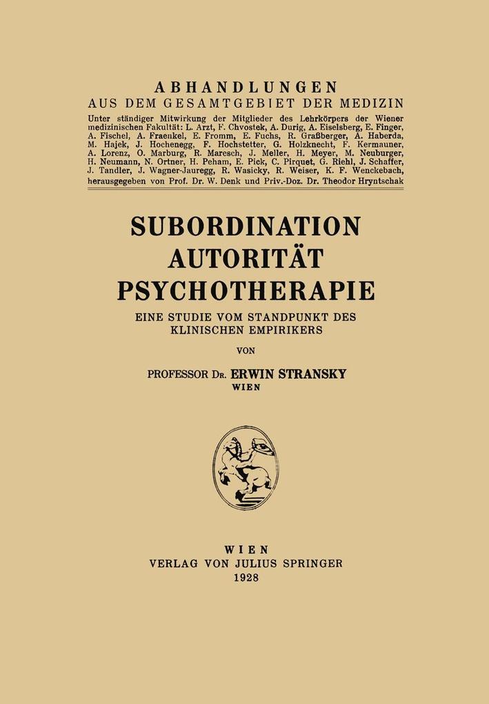 Subordination Autorität Psychotherapie