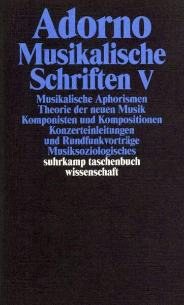 Suhrkamp Verlag Musikalische Schriften 5