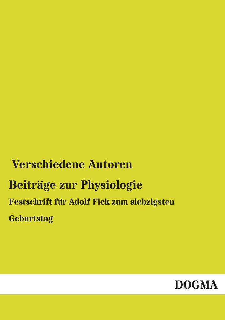 Beiträge zur Physiologie
