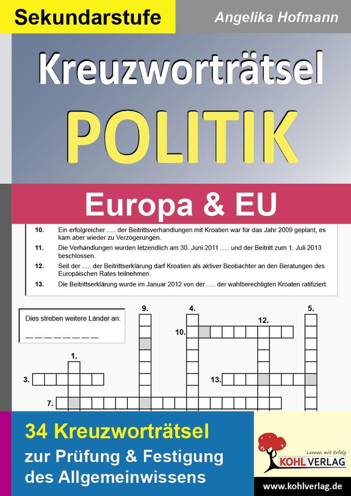 Kreuzworträtsel Politik / Europa und Europäische Union