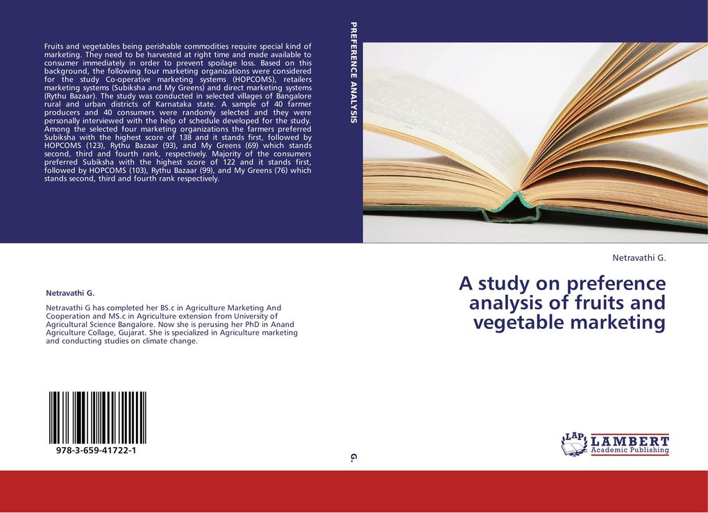 A study on preference analysis of fruits and vegetable marketing
