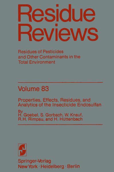 Properties Effects Residues and Analytics of the insecticide Endosulfan