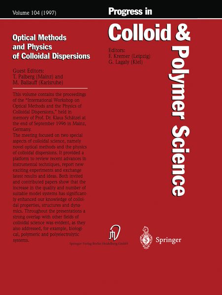 Optical Methods and Physics of Colloidal Dispersions