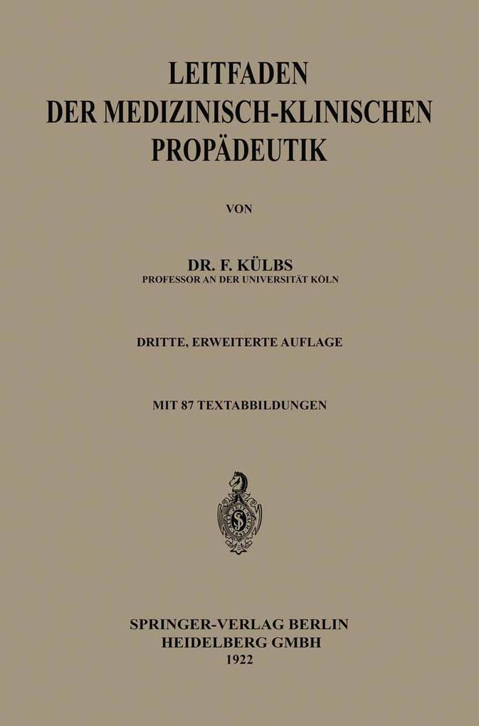 Leitfaden der Medizinisch-Klinischen Propädeutik