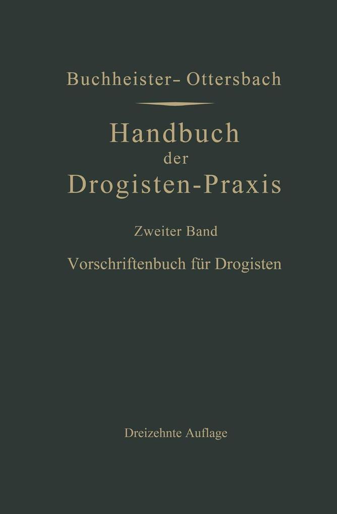 Vorschriftenbuch für Drogisten