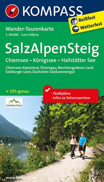 KOMPASS Wander-Tourenkarte Salz-Alpen-Steig - Chiemsee - Königssee - Hallstätter See 1:50.000