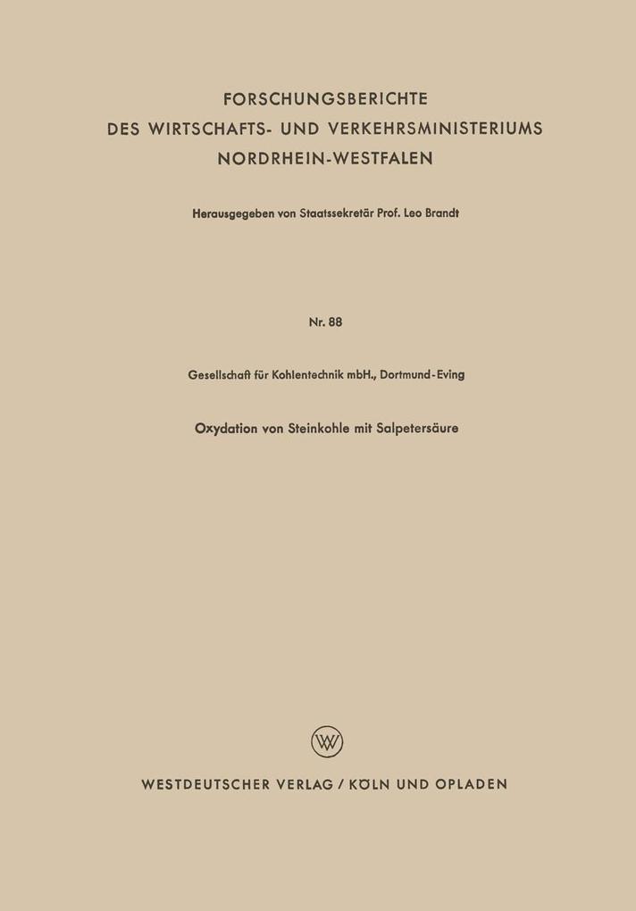 Oxydation von Steinkohle mit Salpetersäure