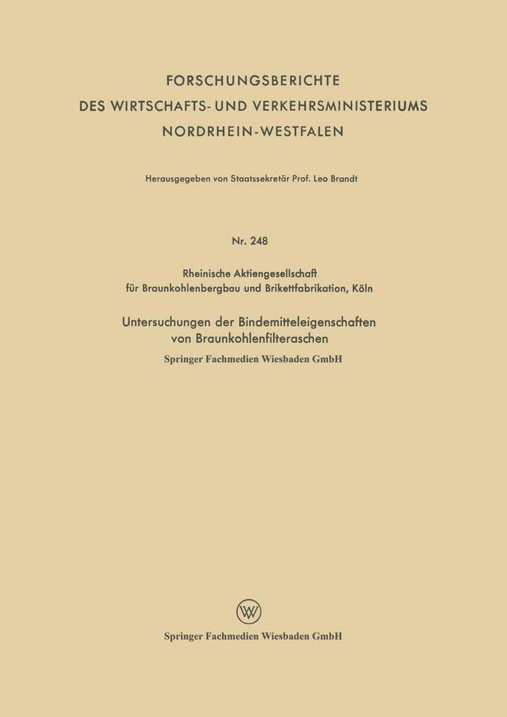 Untersuchungen der Bindemitteleigenschaften von Braunkohlenfilteraschen