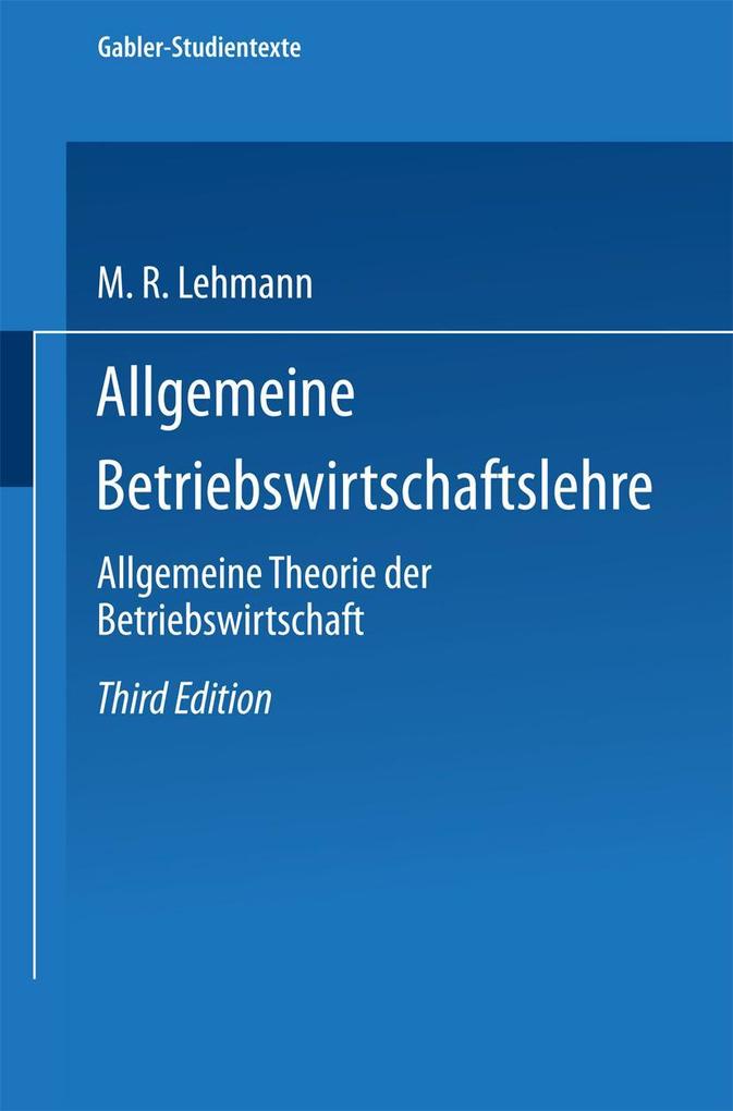 Allgemeine Betriebswirtschaftslehre