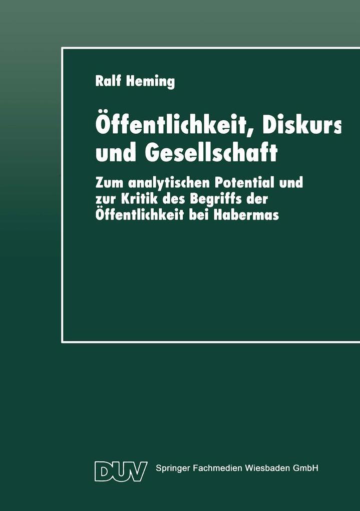 Öffentlichkeit Diskurs und Gesellschaft