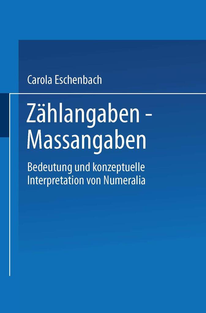 Zählangaben - Maßangaben