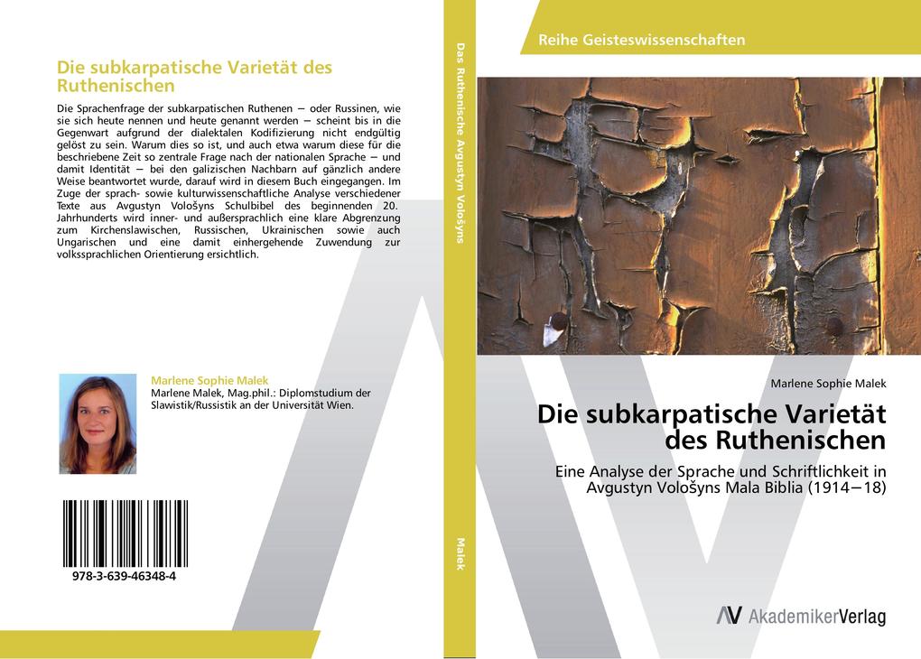 Die subkarpatische Varietät des Ruthenischen