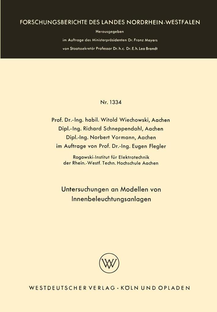 Untersuchungen an Modellen von Innenbeleuchtungsanlagen
