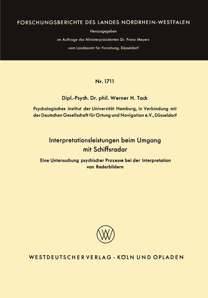 Interpretationsleistungen beim Umgang mit Schiffsradar