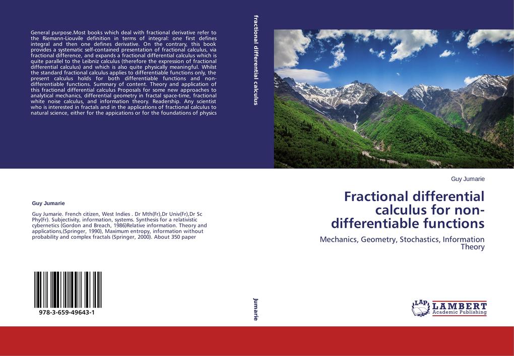 Fractional differential calculus for non-differentiable functions