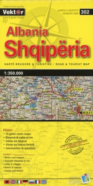 Albanien Straßenkarte 1 : 350 000 GPS
