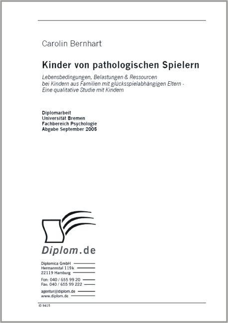 Kinder von pathologischen Spielern