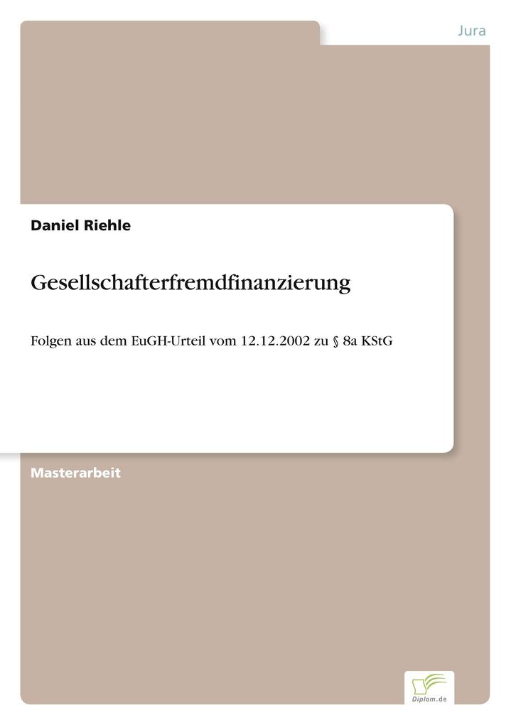 Gesellschafterfremdfinanzierung