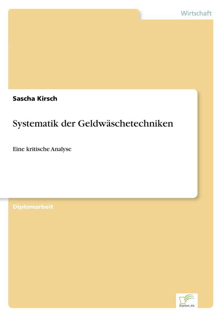 Systematik der Geldwäschetechniken