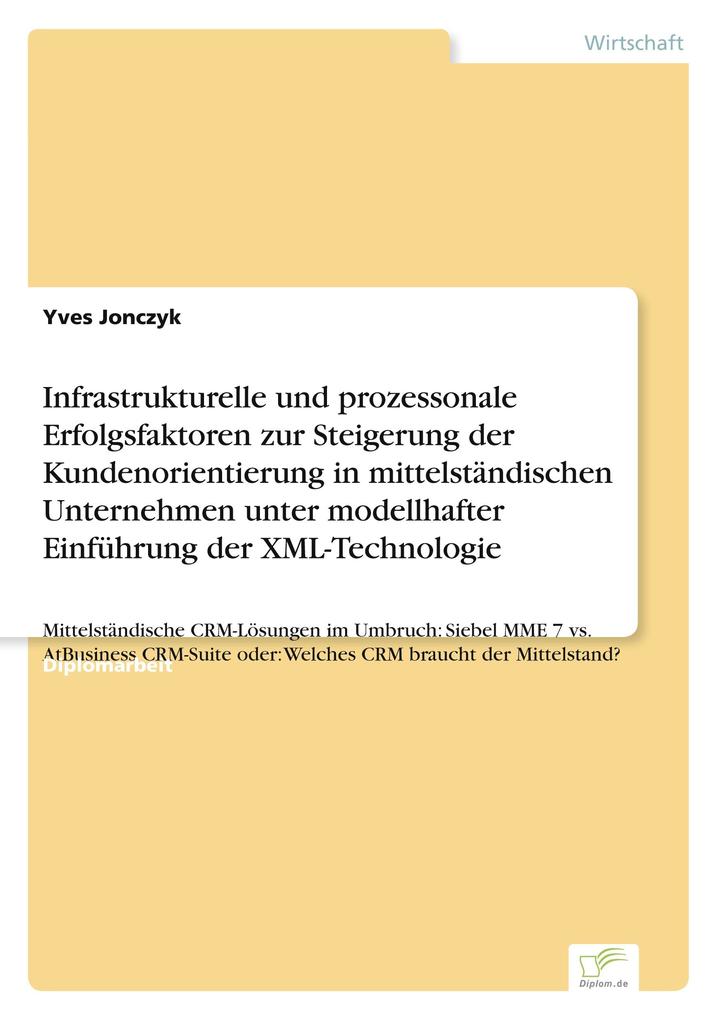 Infrastrukturelle und prozessonale Erfolgsfaktoren zur Steigerung der Kundenorientierung in mittelständischen Unternehmen unter modellhafter Einführung der XML-Technologie
