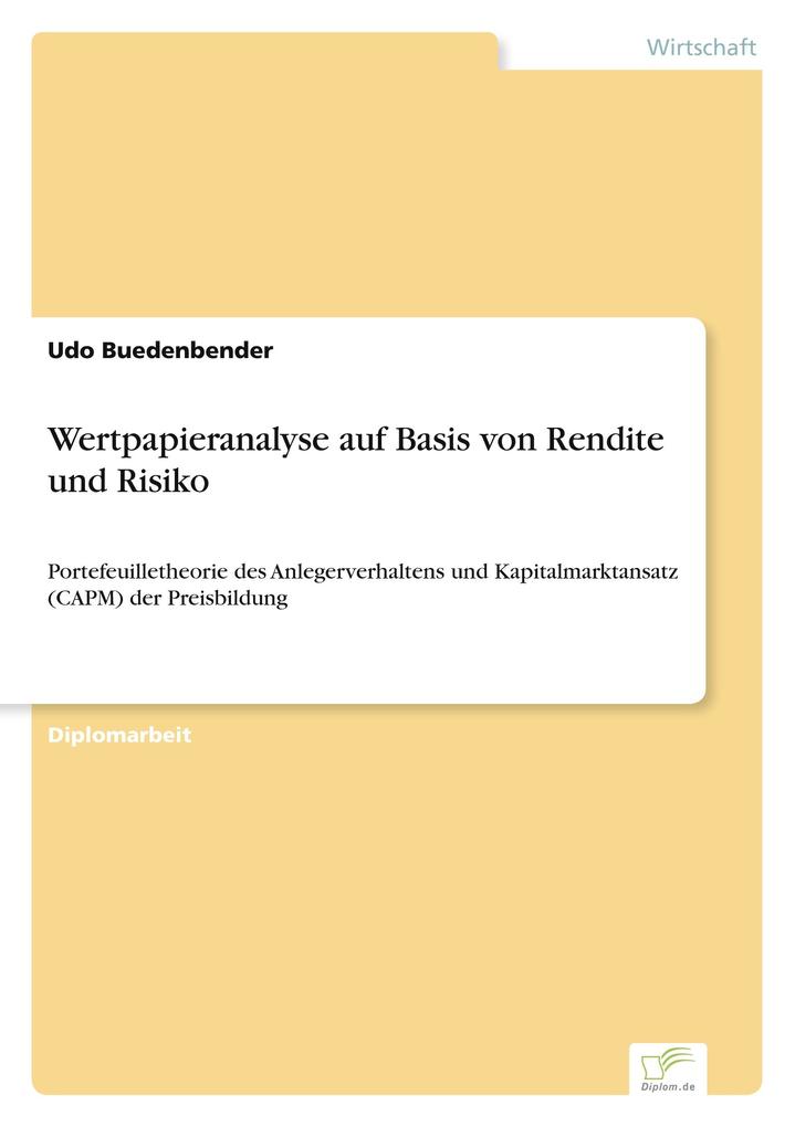 Wertpapieranalyse auf Basis von Rendite und Risiko