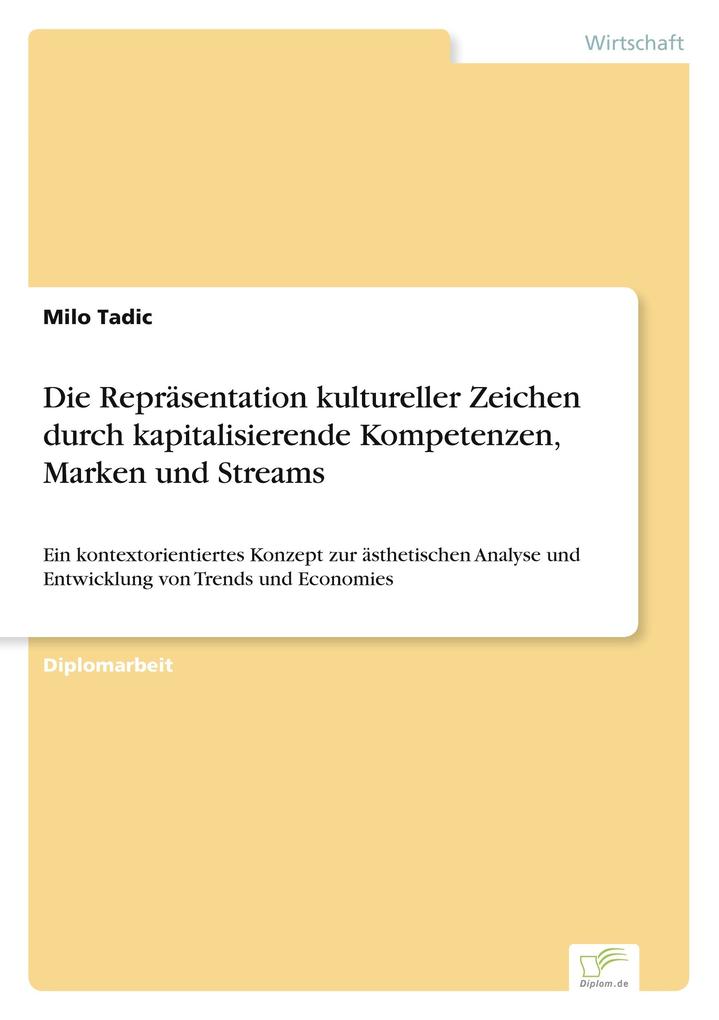 Die Repräsentation kultureller Zeichen durch kapitalisierende Kompetenzen Marken und Streams