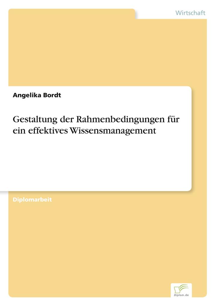 Gestaltung der Rahmenbedingungen für ein effektives Wissensmanagement
