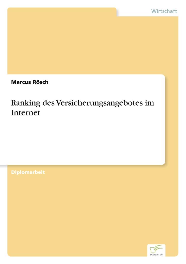 Ranking des Versicherungsangebotes im Internet