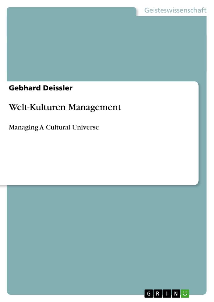 Welt-Kulturen Management als Taschenbuch von Gebhard Deissler