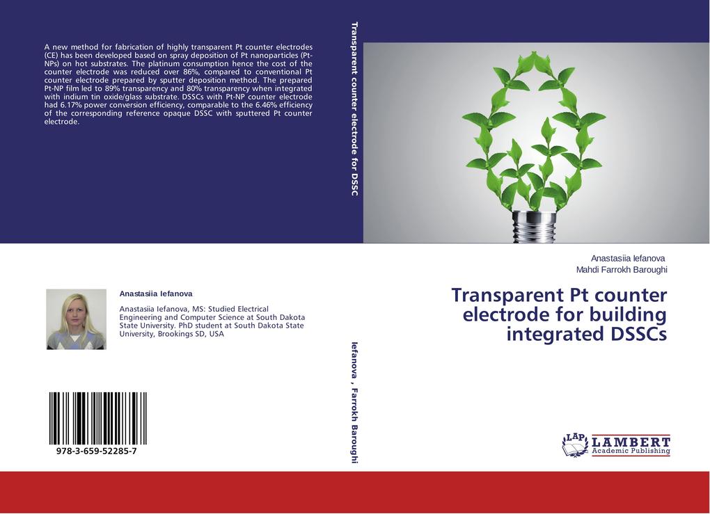Transparent Pt counter electrode for building integrated DSSCs