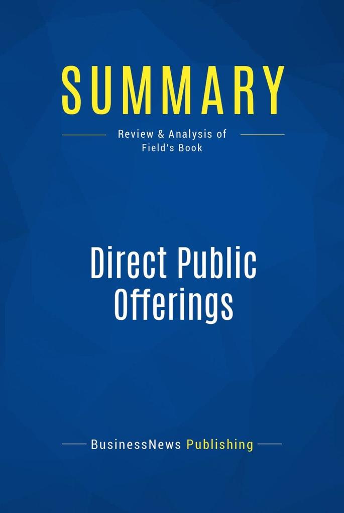 Summary: Direct Public Offerings