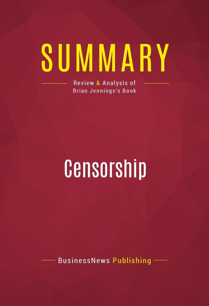 Summary: Censorship