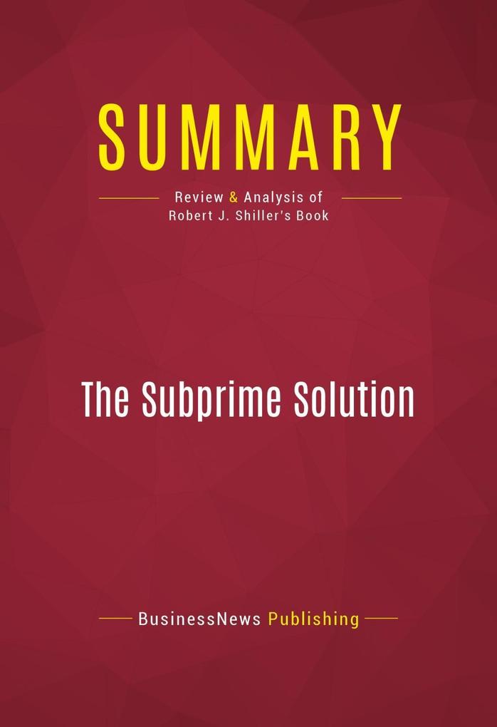 Summary: The Subprime Solution