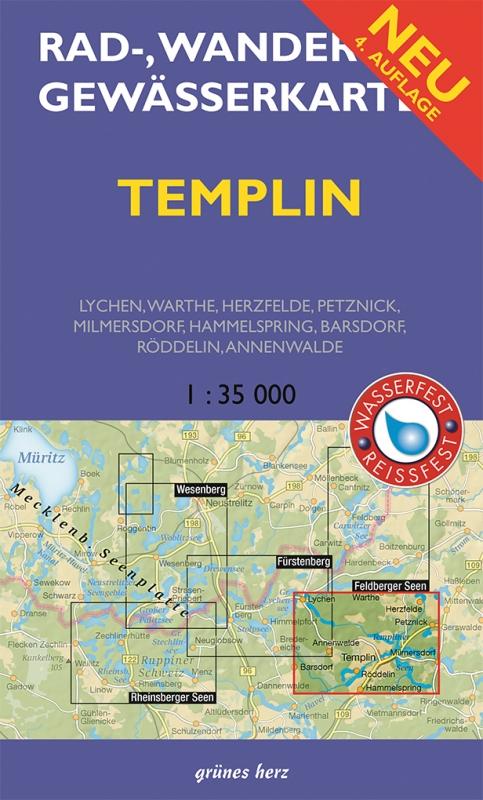 Templin 1 : 35 000 Rad- Wander- und Gewässerkarte