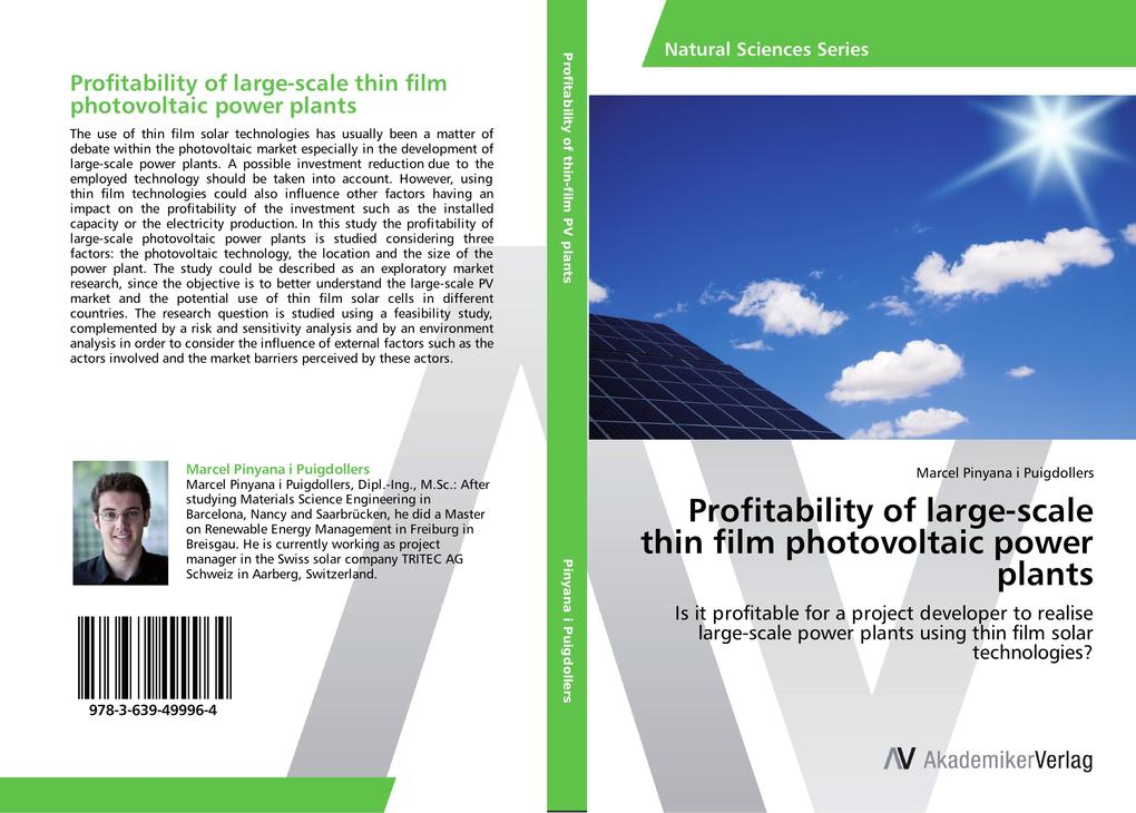 Profitability of large-scale thin film photovoltaic power plants