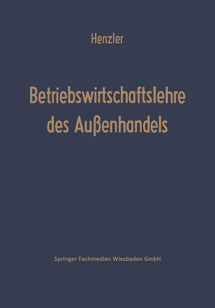 Betriebswirtschaftslehre des Außenhandels