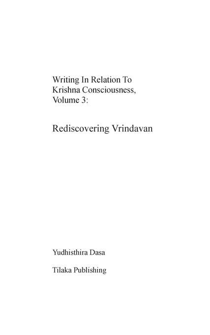 Writing in relation to Krishna consciousness volume 3