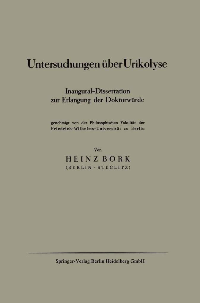 Untersuchungen über Urikolyse