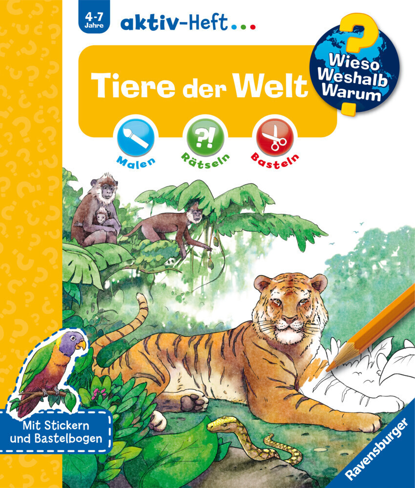 Image of Ravensburger 32695 WWW aktiv-Heft Tiere der Welt