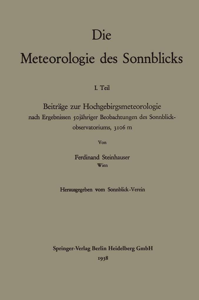 Die Meteorologie des Sonnblicks