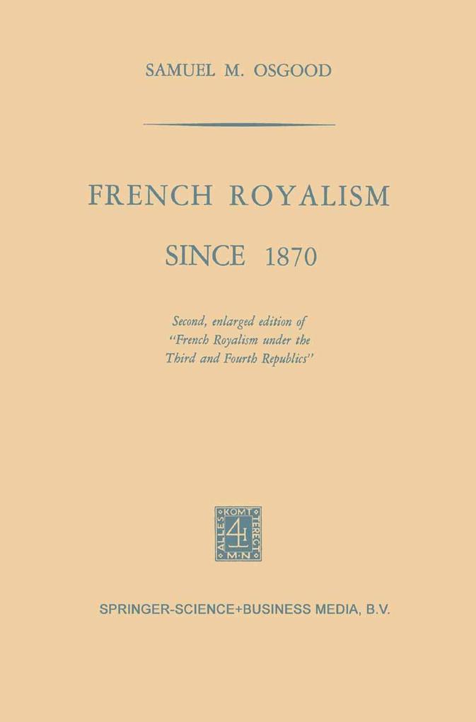 French Royalism Since 1870
