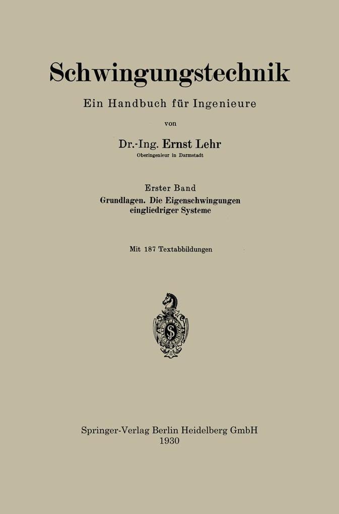 Schwingungstechnik. Ein Handbuch für Ingenieure