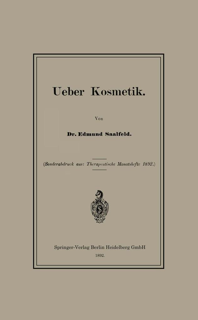 Ueber Kosmetik