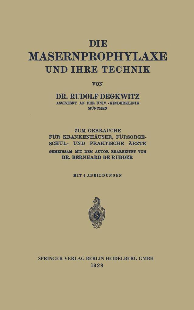 Die Masernprophylaxe und Ihre Technik