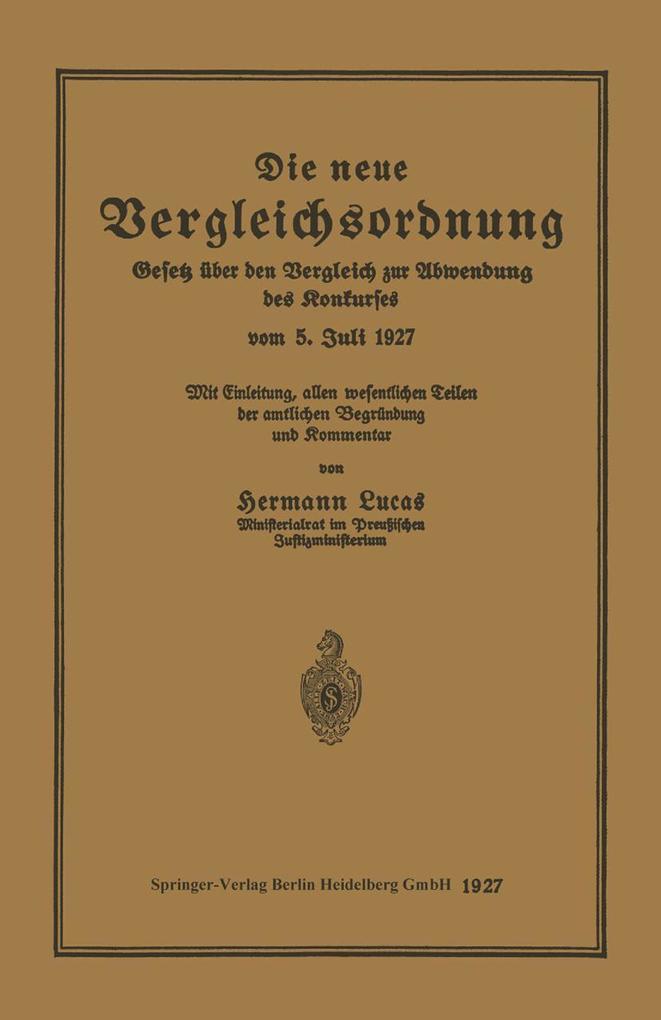 Die neue Vergleichsordnung