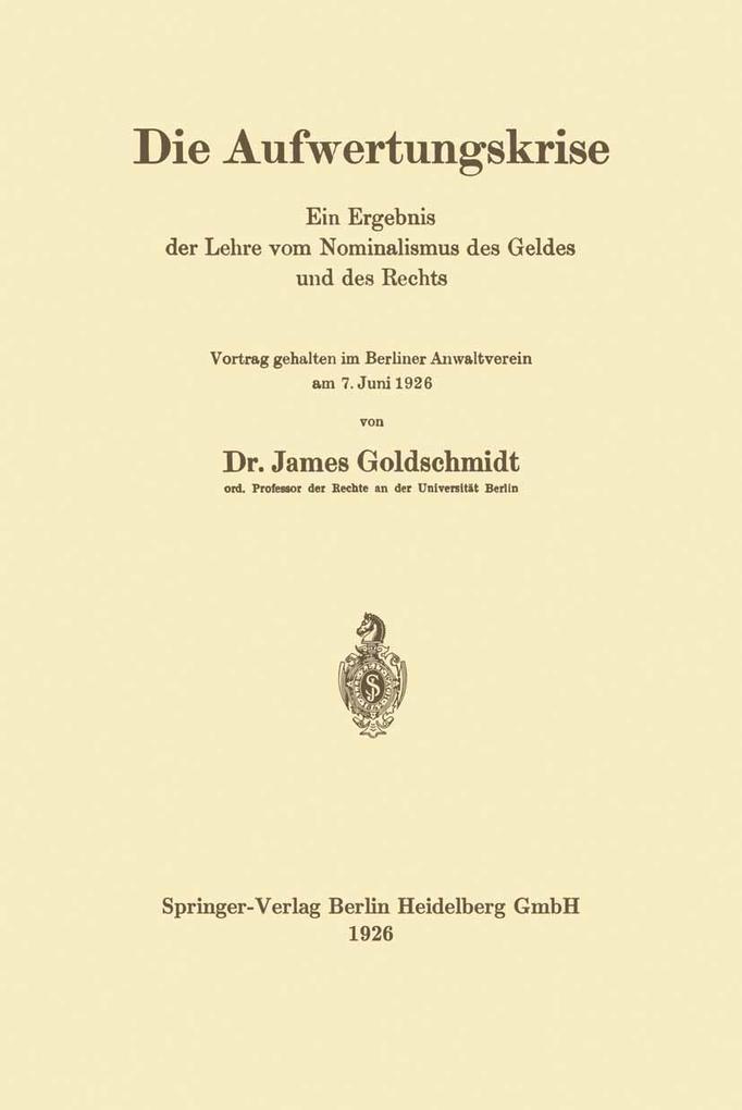 Die Aufwertungskrise