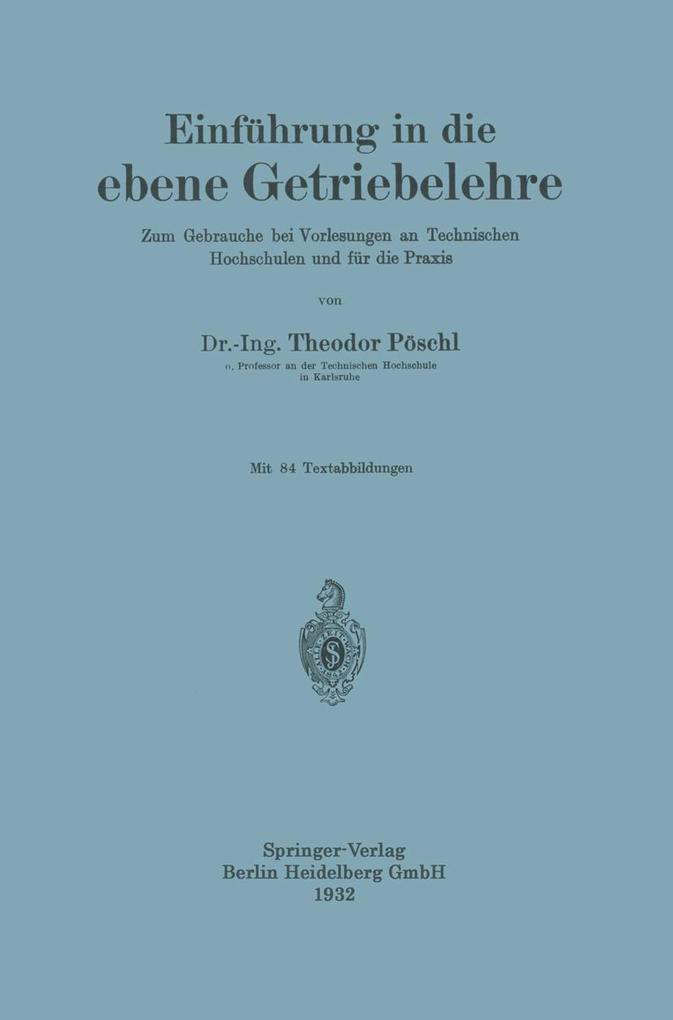 Einführung in die ebene Getriebelehre